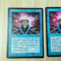 MTG Brainstorm x3 Ice Age Blue Instant Card Lot 1995 Vintage Magic the Gathering - Image 4