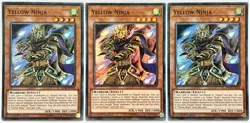3 x SHVA-EN012 Yellow Ninja - Super Rare 1st Edition Near Mint YuGiOh Card - Image 1