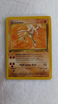 Pokemon Card - Hitmonlee Fossil 22/62 1st Edition - Image 1