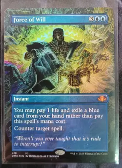 Force of Will BORDERLESS FOIL 418 Dominaria Remastered MINT MTG DMR EDH - Image 1