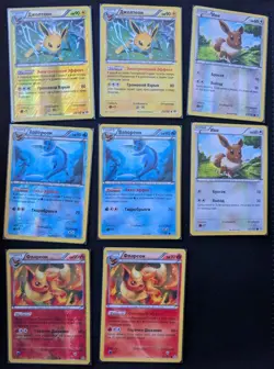 Pokemon Russian Ancient Origins Eevee Eeveelutions Lot 8 Karten Holo Reverse Non - Image 2