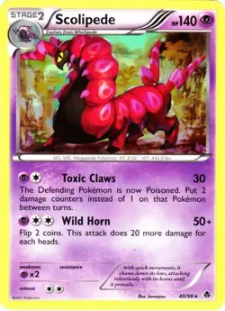Pokemon - Scolipede - 40/98 - Rare - Emerging Powers - NM - Image 1