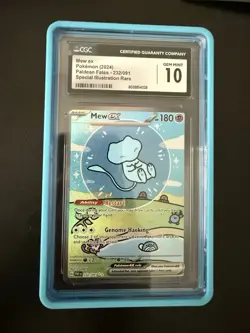 POKEMON CGC 10 Gem Mint 2024 SV Paldean Fates Mew ex 232/091 SIR Bubble Mew - Image 1