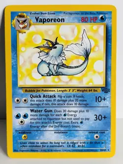 Vaporeon 28/64 Jungle Set Non-Holo Rare WOTC Pokemon Card - Image 1