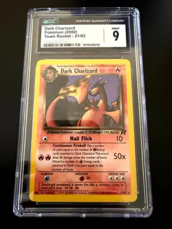 Pokemon Dark Charizard 21/82 Unlimited CGC 9 Team Rocket Set English #21 Glurak - Image 1