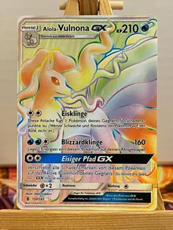 Alola-Vulnona GX 150/145 Stunde Der Wachter Rainbow Rare Deutsch Exc Pokemon - Image 1
