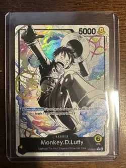 English One Piece TCG Monkey D Luffy ST29-001 Parallel Alternate Art Leader NM - Image 1