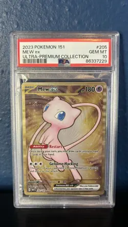 2023 POKEMON 151 ULTRA-PREMIUM COLLECTION #205 MEW EX PSA 10! METAL CARD! - Image 1