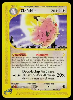 Pokemon Card - Clefable Expedition 41/165 Rare Non-Holo - Image 1