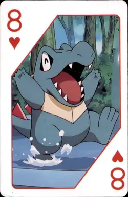 Pokemon 1000th Episode Playing Card Set Totodile 8 of Hearts - Image 1