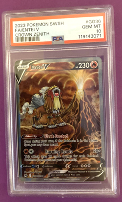 Pokemon Entei v Galarian Gallery Crown Zenith PSA 10 GG36/GG70 - Image 1