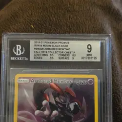 Pokemon Armored Mewtwo SM228 Sun & Moon Black Star Promo Fall 2019 Beckett 9 - Image 3