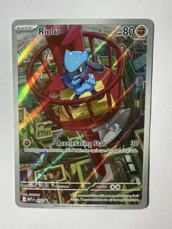 Pokemon Mega Evolutions Riolu Black Star Promo Illustration Rare #10 NM - Image 1