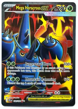 Mega Heracross ex 108/094- Pokemon TCG - Phantasmal Flames Ultra Rare Holo - Image 1