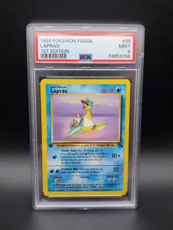 1999 Lapras 25/62 Fossil 1st Edition Non Holo PSA 9 Pokemon TCG - Image 1