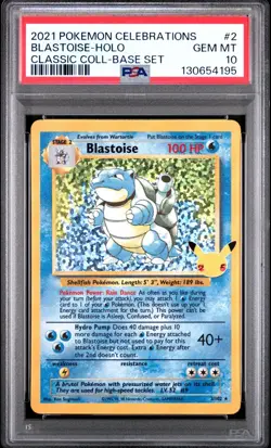 2021 Pokemon Celebrations - Classic Coll - Blastoise - Holo - 2/102 - PSA 10 - Image 1
