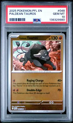 2025 POKEMON PFL EN-PHANTASMAL FLAMES #048 PALDEAN TAUROS PSA 10 - Image 1