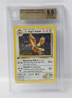 POKEMON GYM HEROES 1ST EDITION LT SURGE'S FEAROW HOLO BGS 9.5 VERY NICE!!! - Image 1