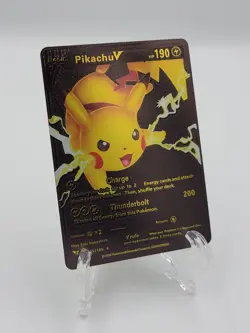 Pokemon Black Fan Art Pikachu V 190HP 043/185 - Image 1