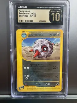 CGC PRISTINE 10 Forretress 9/144 Skyridge Non-Holo Pokemon WOTC 2003 POP 8 - Image 1
