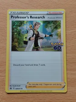 Pokemon TCG Professor's Research Professor Willow Promo Card SWSH178 Holo - Image 1