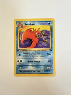 Krabboss (Kingler) 38/62 Pokemon TCG Card Fossil French 1st Edition 2000 Vintage - Image 1