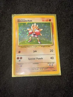 Hitmonchan 7/102- Base Set WOTC Rare Holo Pokemon TCG Card - Image 1