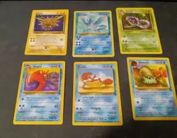 Lot Of 6 Pokemon TCG #17 Articuno and #30 Zapdos plus more Fossil Trading Cards - Image 1