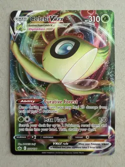 2021 Pokemon SWSH Chilling Reign Ultra Rare Holo Card Celebi VMAX #008/198 - Image 1