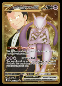 Pokemon Cards Team Rocket's Mewtwo ex 240/182 Destined Rivals Hyper Rare NM - Image 1