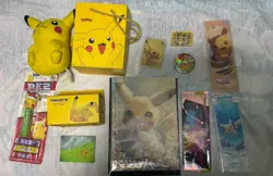 Pokemon Pikachu Mixed Lot Nightlight, Acrylic Tickets, Art Board, Cards And More - Image 1