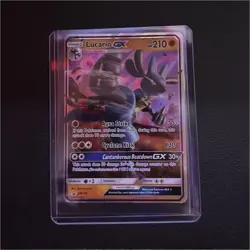 Pokemon Lucario GX SM100 Sun & Moon Promo Holo Stage 1 Rare Card - Image 1