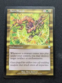 Aura Shards - Invasion - NM - MTG - Magic the Gathering - Green/White - Enchant - Image 1