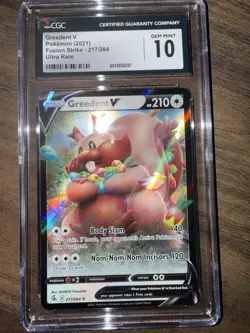Pokemon Fusion Strike Greedent v 257/264 2021 Alt Art Ultra Rare CGC 10 Gem Mint - Image 3