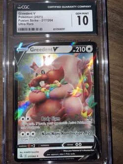 Pokemon Fusion Strike Greedent v 257/264 2021 Alt Art Ultra Rare CGC 10 Gem Mint - Image 4