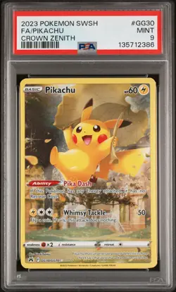 2023 POKEMON SWORD AND SHIELD CROWN ZENITH GG30 FULL ART/PIKACHU PSA 9 - Image 1