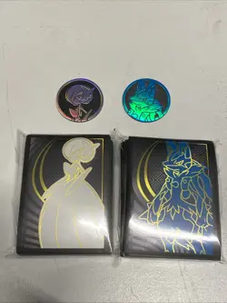 Pokemon ETB Sleeves Coins 2 Lot Mega Evolution Lucario Gardevoir Sealed Sleeves - Image 1