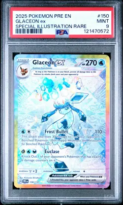 2025 POKEMON PRISMATIC EVOLUTIONS SPECIAL ILLUSTRATION RARE GLACEON EX PSA 9 - Image 1