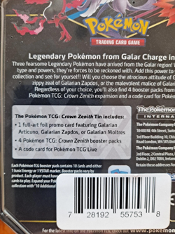 Pokemon TCG: Crown Zenith Galarian Zapdos Tin - Image 5