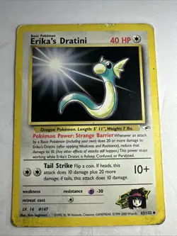 Pokemon TCG Erika's Dratini Gym Heroes 42/132 Unlimited Uncommon - Image 1
