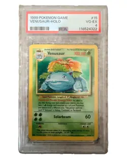 Pokemon TCG Base Set Venusaur Holo Rare 15/102 English (Very Good-Excellent) - Image 1