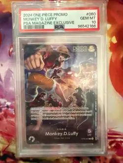 PSA 10 One Piece Promo Monkey D. Luffy PSA Magazine 2024 Exclusive OP05-060 🔥 - Image 1