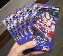 One Piece Op-14 Sleeved Booster Pack The Azure Sea’s Seven - 6 Total Packs - Image 1
