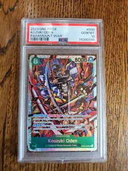 One Piece TCG Kouzuki Oden Paramount War Secret Rare OP02-030 English PSA 10 - Image 1