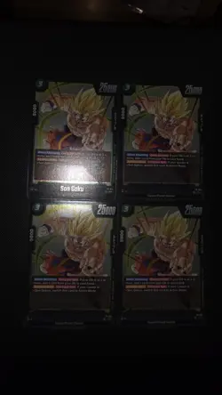 4 x Son Goku Dragon Ball Super Fusion World Promo Card FP-034 NM/M Playset - Image 3