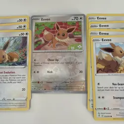Pokemon Eevee Lot of 8 Includes 1 Reverse Holo, all cards are in Great Condition - Image 4
