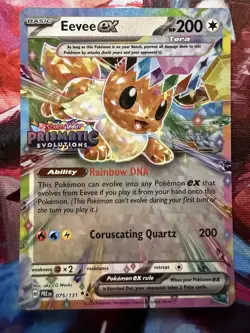 Eevee ex 075/131 Stamped Promo Prismatic Evolutions Pokemon Card - Image 1