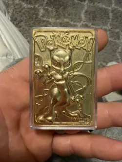 1999 MEWTWO #150 Gold Bar Card Limited Edition Burger King Gold Plated Pokemon - Image 1