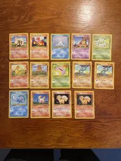 Vintage Pokemon Base Set Lot 14 Cards No Holos - Image 1