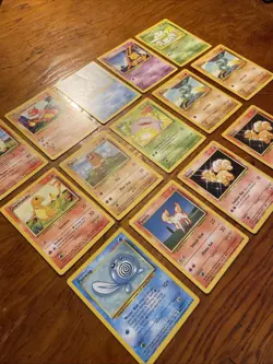 Vintage Pokemon Base Set Lot 14 Cards No Holos - Image 4